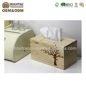 Rustic personalized customized delicate practical unfinished homedecoration wholesale Wooden Napkin Box/Wood Tissue Box
