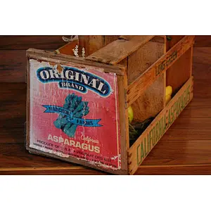 Vintage California Vegetable Crate, vintage craft storage, magazine storage
