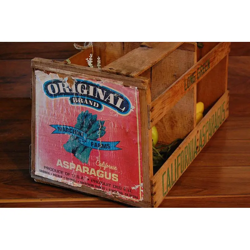 Vintage California Vegetable Crate, vintage craft storage, magazine storage