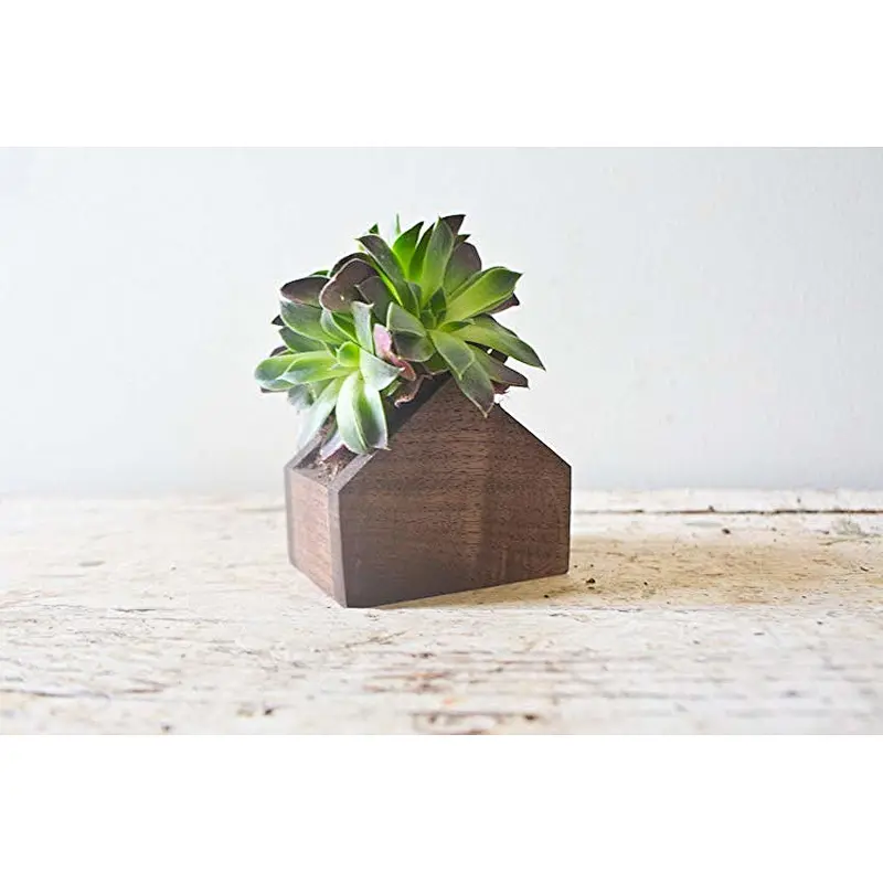 Tiny House Shaped Plant Box - Pot Succulent Planter Wooden Planters Centerpiece Handmade Weddings Home flower planter
