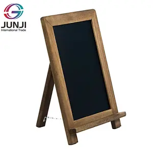 Small Rustic Table Top Chalkboard Easel Sign Farmhouse Wood Frame and Magnetic Chalk Board Compatible with Liquid Chalk Markers