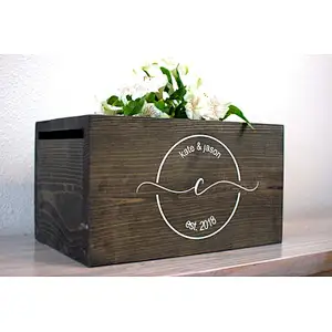 Locked Card Box Rustic Wedding Cards Box With Slot Honeymoon Fund Box