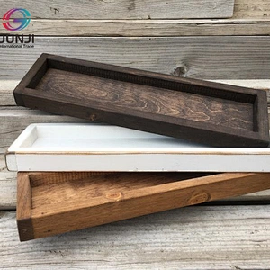 Rustic Wood Tray Wooden Decorative Coffee Table Bathroom Tray