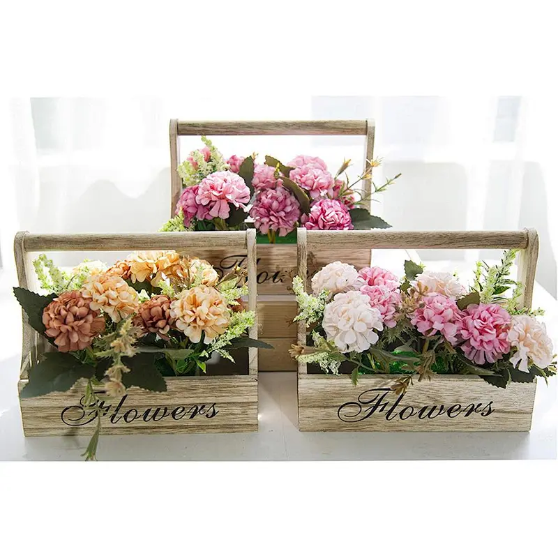 Indoor Flowers Indoor Indoor Home Office Decoration - wooden flower box-The wedding