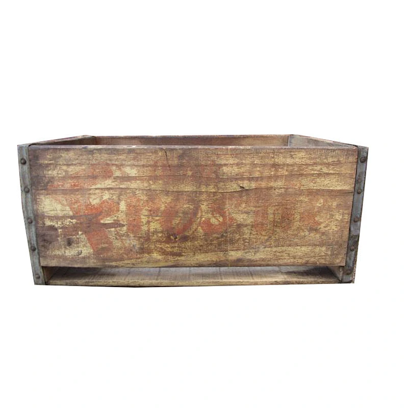 Antique wood and tin wooden box