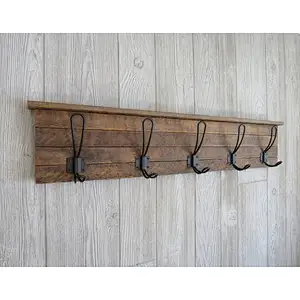Farmhouse Coat Rack Wood Coat Rack wooden wall mount shelf  black metal  wall shelf wooden wall hanging