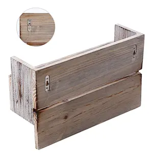 Rustic Wood Wall 4 Key Holder Hooks Memo Clips Entryway Organizer for Letter Mail Holder Magazine Holder