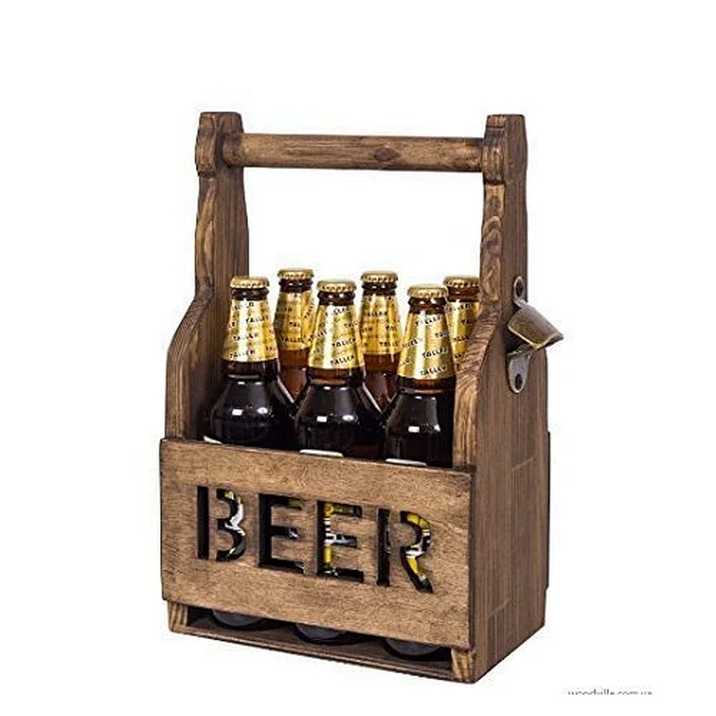 Rustic Wine Bottle carrier with handle for Party gift