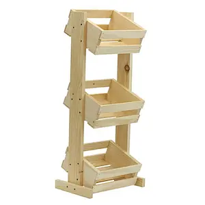 Small Tiered Wood Stand Vegetable Storage Fruit Crates Unfinished