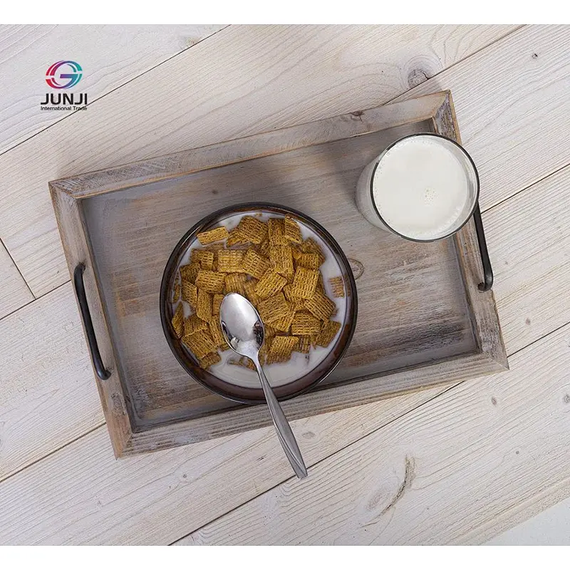 Rustic wooden decorated tray