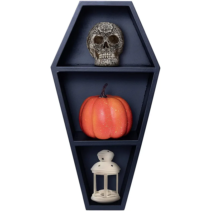 Manny's Mysterious Oddities Coffin Shelf - Spooky Gothic Decor for The Home