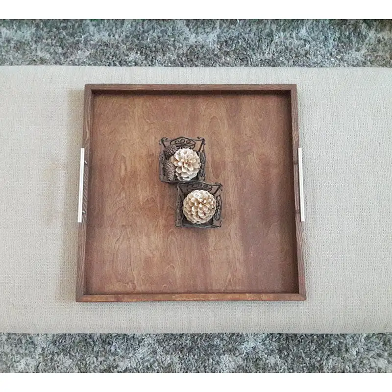MODERN Ottoman Tray Oversized Wooden Tray  Square Coffee Table Tray 24 x 24