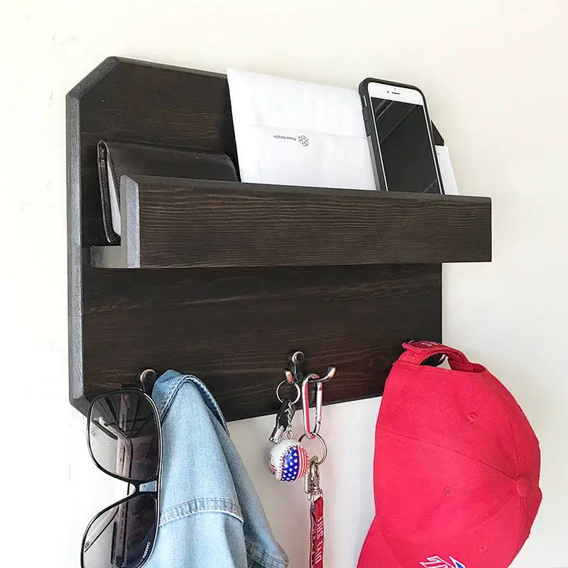 Rustic book shelf wooden wall mounted wall shelf decorations wall mounted storage shelf