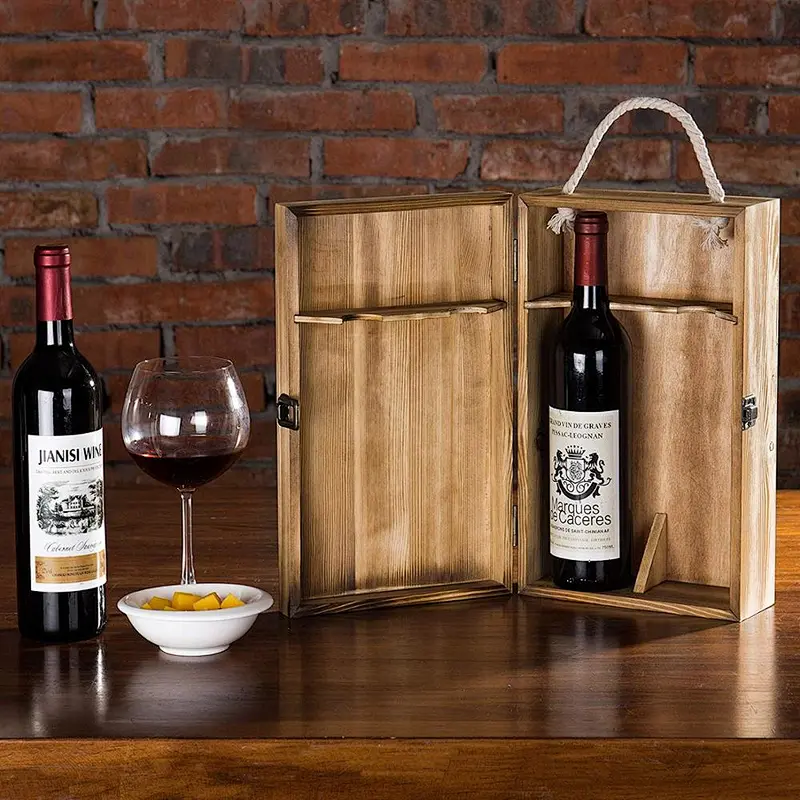 Box wooden wine small wooden  jewelry box wood jewelry box custom logo