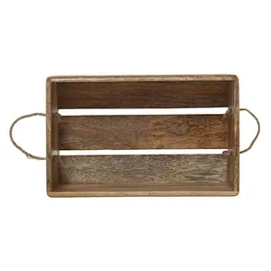 Storage Bin Container Box Wood Kitchen Bathroom Organizer Wooden Holder Rustic
