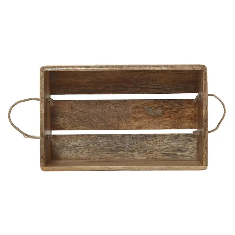 Storage Bin Container Box Wood Kitchen Bathroom Organizer Wooden Holder Rustic
