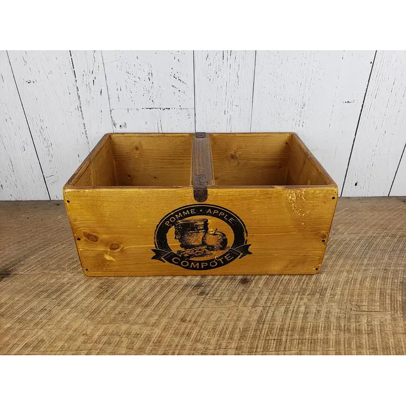 Rustic wholesale big basketdelicate customized wine wooden box home decoration Wooden crate with  wooden boxes unfinished