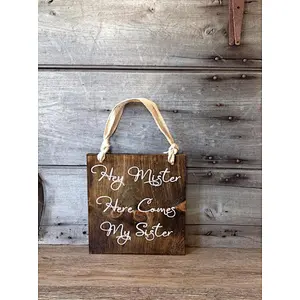 Wooden sign, Flower girl, bride ,  wedding decor,rustic home