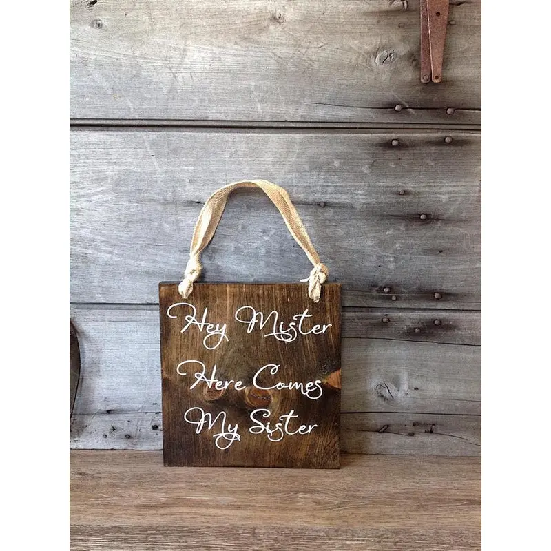 Wooden sign, Flower girl, bride ,  wedding decor,rustic home