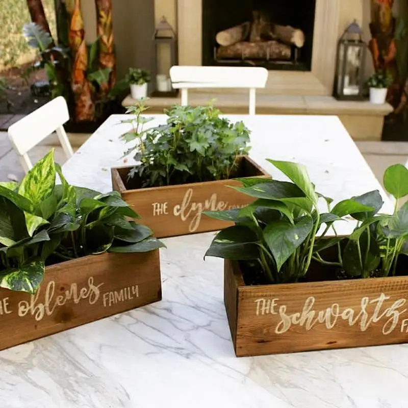 Personalized Wood Planter Box