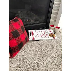 Christmas Wood Tray. Christmas. Santa's cookies. Santa tray.Rustic wooden serving tray.