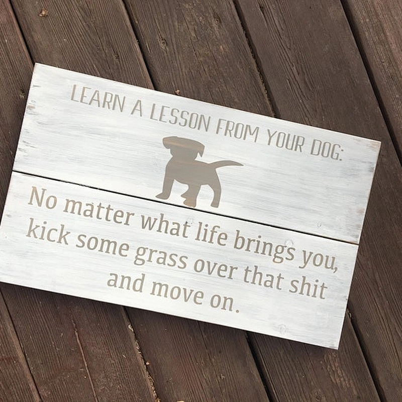 Funny Dog Lover Rustic Painted Sign Gift Box