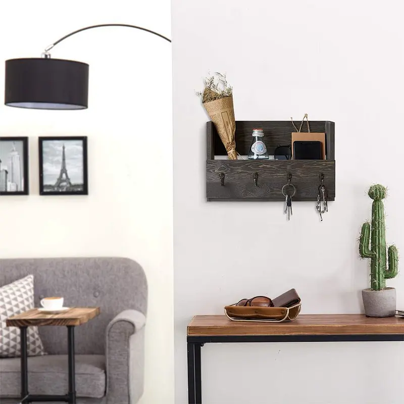 Rustic shelf mount wall bracket wood decorative corner wall mount shelf wooden wall mount shelf