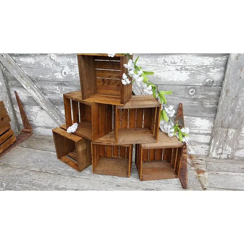 6 Rustic cupcake Stand 8x8  wedding crates  rustic wedding wood cake stand rustic wedding decorations crates