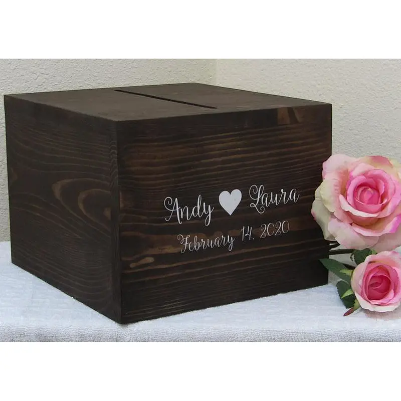 Personalized Wedding Card Box rustic card box wood advice box rustic wedding decor