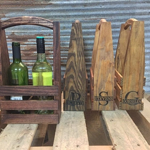 Wooden Wine Tote Engraved Personalized Wine Carrier wine drinkers  valentines day christmas  gift  wedding