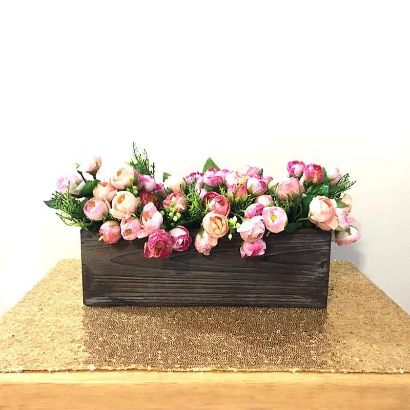 Personalized rectangular wooden box  rustic