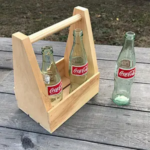 Wood Beverage Caddy Unfinished New Design Wine Carrier
