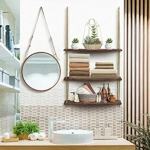JUNJI Wall Decor Rope Shelf Knick Knack Shelf Rustic Home Decor Home Wooden Wall Mounted 2020
