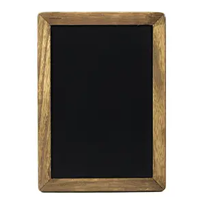 Small Rustic Hanging Chalkboard Sign with Wood Frame and Magnetic Surface for Kitchen, Menu, Wedding Decor - Compatible with Liq