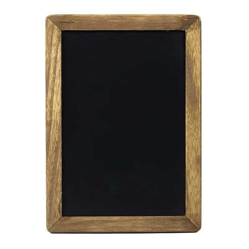 Small Rustic Hanging Chalkboard Sign with Wood Frame and Magnetic Surface for Kitchen, Menu, Wedding Decor - Compatible with Liq