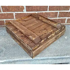 Rustic Wooden Box with 5 Sections - Storage Box, Flat Jewelry Box, Small Keepsake Case