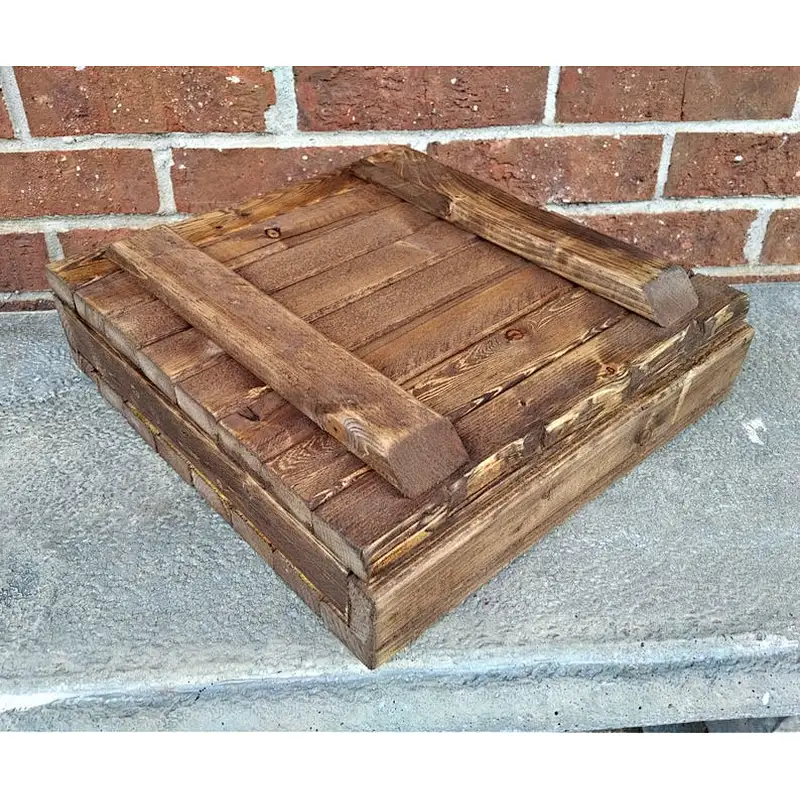 Rustic Wooden Box with 5 Sections - Storage Box, Flat Jewelry Box, Small Keepsake Case