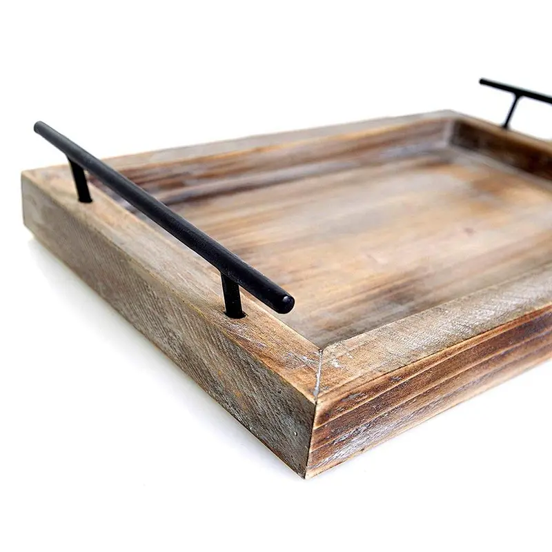 Cheapest Country Rustic Wood Coffee Tray