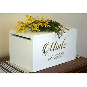 Luxury Wedding Card Boxes with  lock unfinished crafted wholesa  home decoration   letter shaped gift Wedding Card box with slot