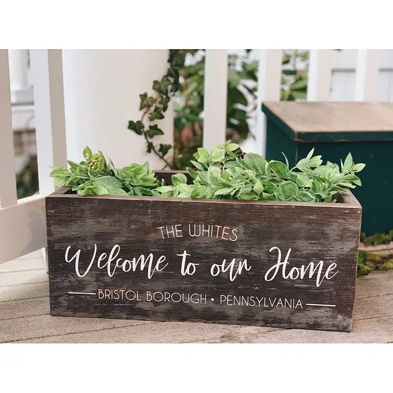 Centerpiece | Farmhouse Wooden Box | Rustic Flower Box | Welcome to our Home Boxes