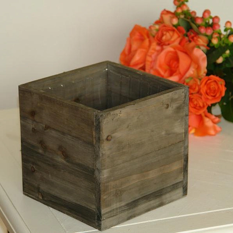 Wooden planter flower pot