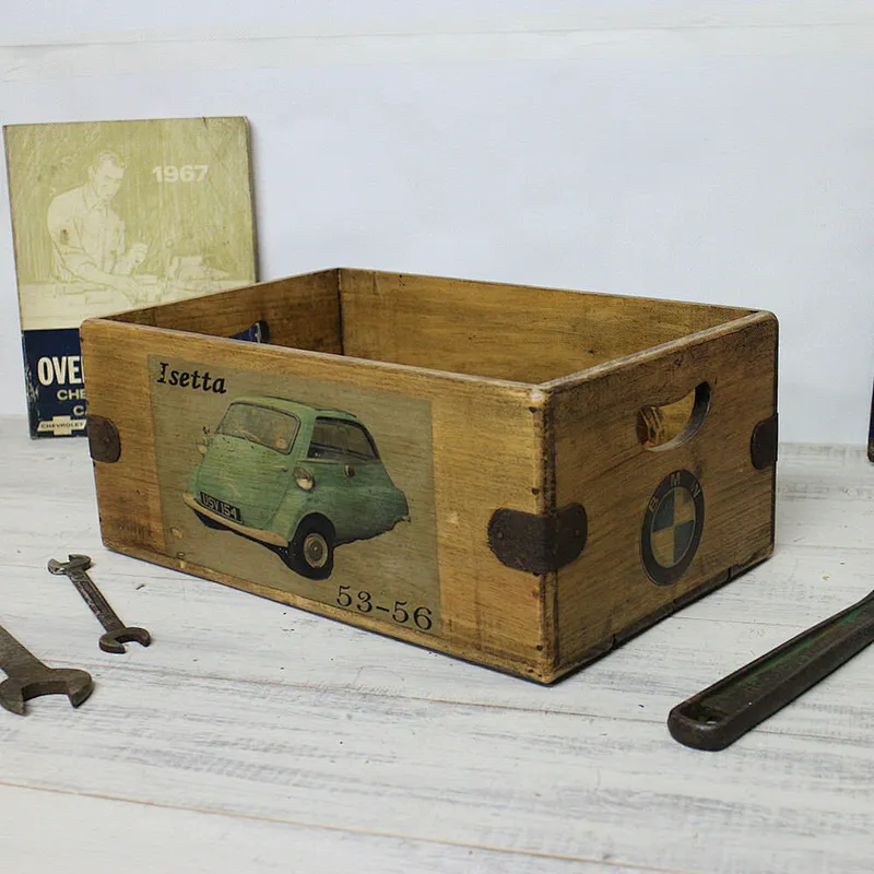 Custom Cheap  Lovely Rustic Wooden Crate Retro Advertising box Gift