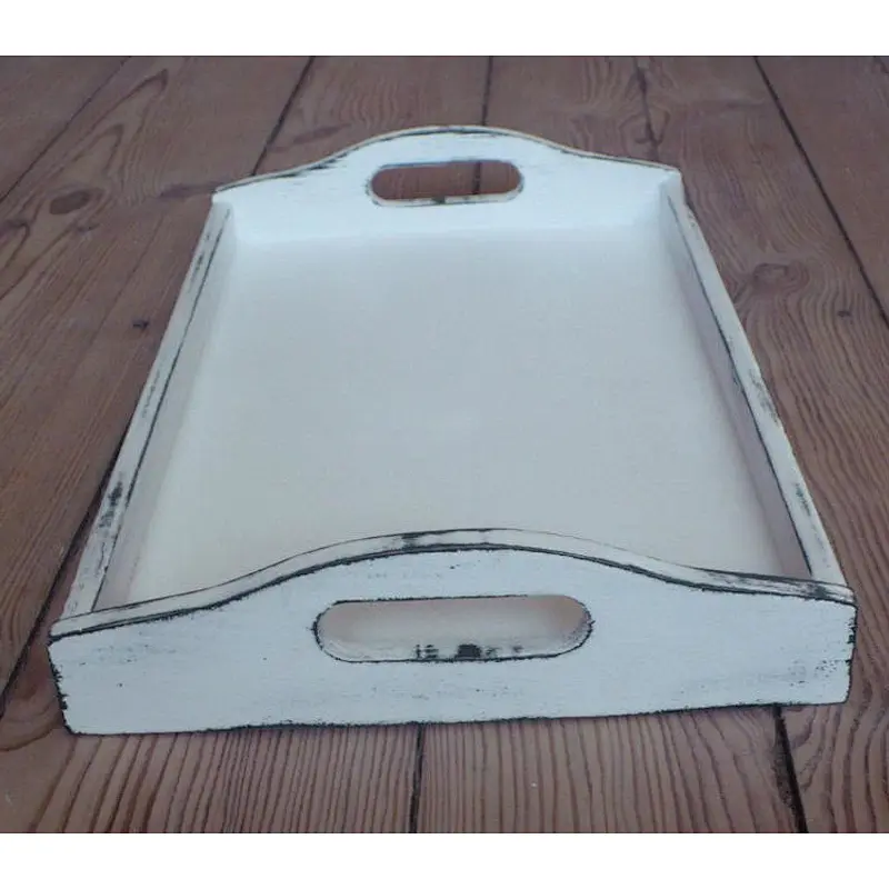 Large Breakfast Tray Wooden Serving Trays vintage white wood serving tray Wooden Dry Fruit Tray Wooden Trays For Decoration