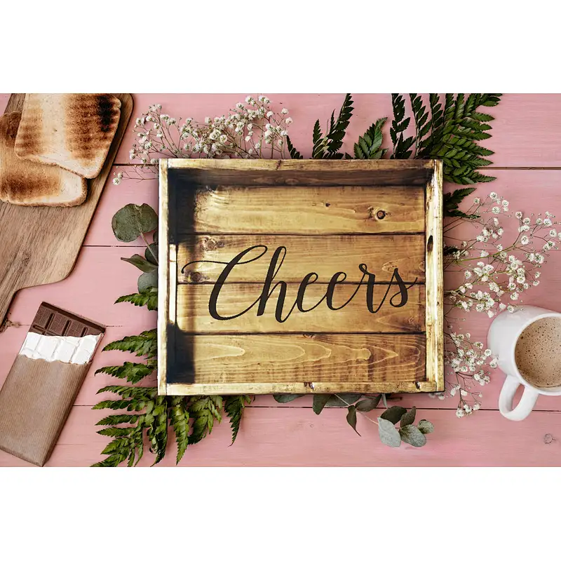 Rustic Serving Tray Rustic Pallet Art Kitchen-Handmade Serving Tray Christmas Gift