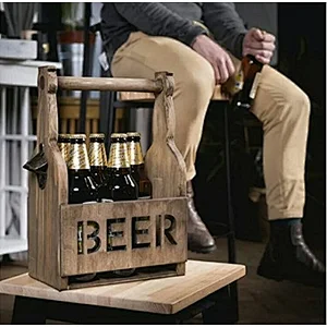 Rustic Wine Bottle carrier with handle for Party gift
