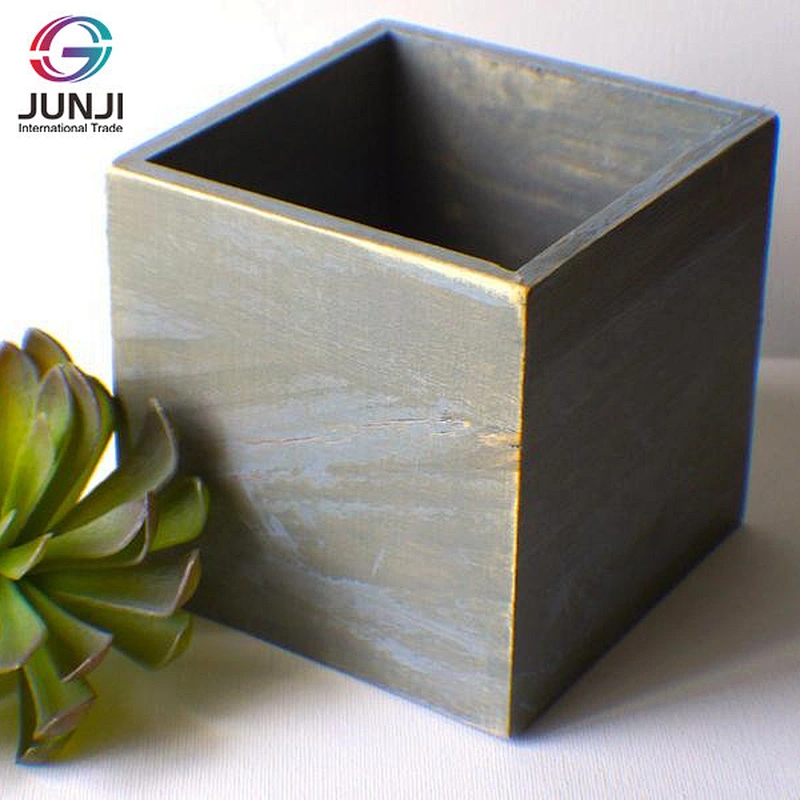 Wooden Box for centerpieces DIY Wedding Planter Flower rustic pot Square vases for wedding Top table decor Wooden boxes