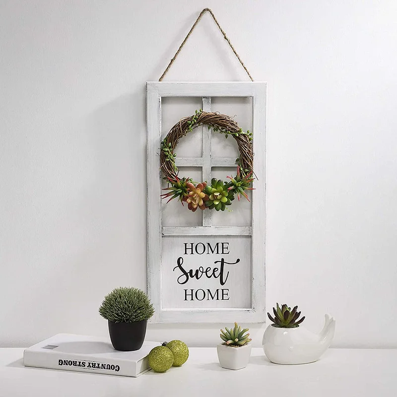 Home decoration walls billboards Wooden sign Home sign with wreath entryway or porch decor home sign