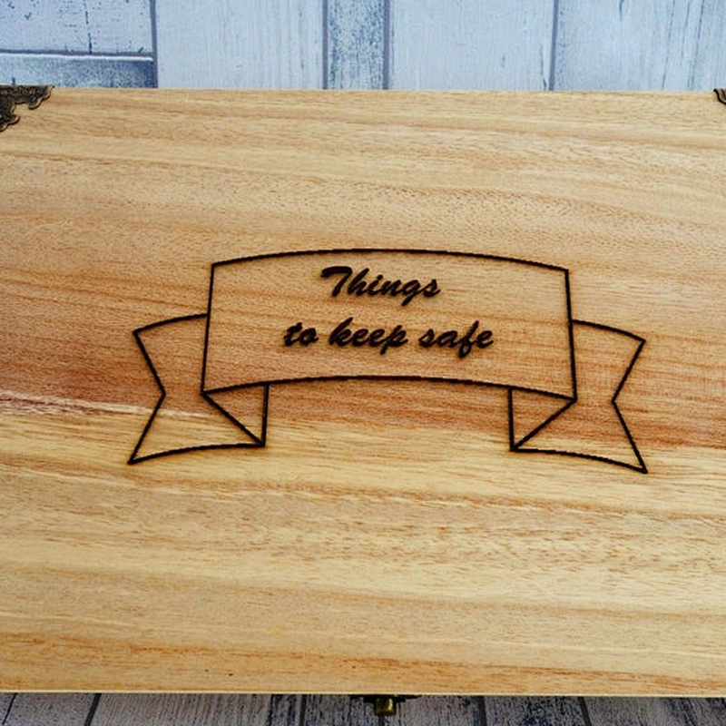 Decorated Wooden Box | A4 Document Box | A4 Certificate Box, engraved Things To Keep Safe