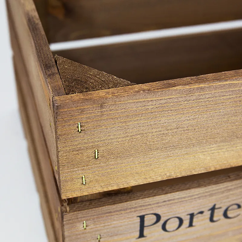 Large Wooden Crate - Printed P&W Farm Wood Crate Box Apple Box wooden storage crates  wooden crates for fruits and vegetables