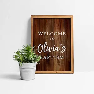Personalized Extra Large Wedding Easel Board Party Sign,12x18-inch , Dark Rustic Wood, Your Text Here, 1-Pack, Custom